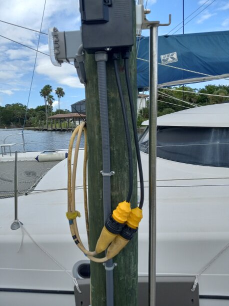 Finished power supply for boat dock by SunCoast Electrical Contractors